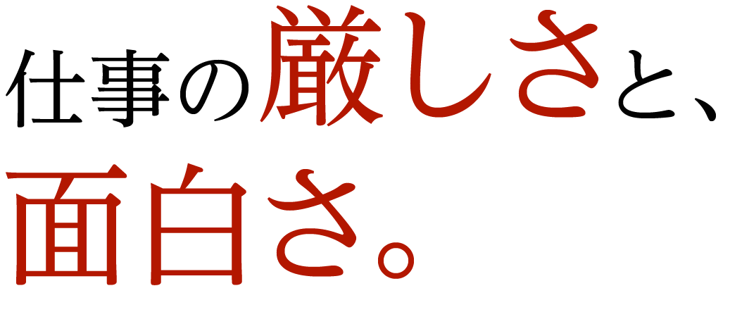 仕事の厳しさと、面白さ。