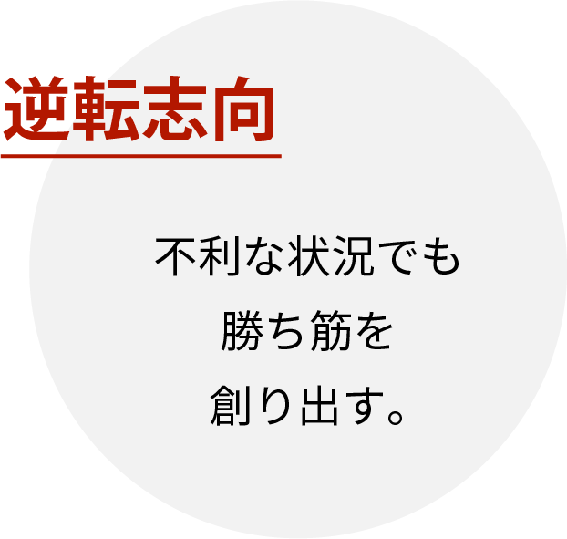 逆転志向|不利な状況でも勝ち筋を創り出す。
