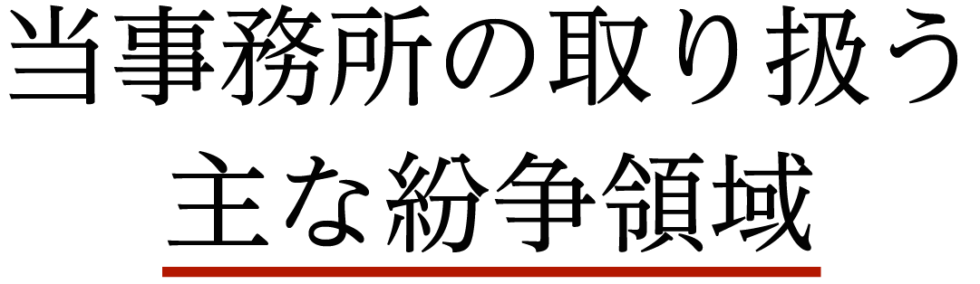 当事務所の取り扱う主な紛争領域