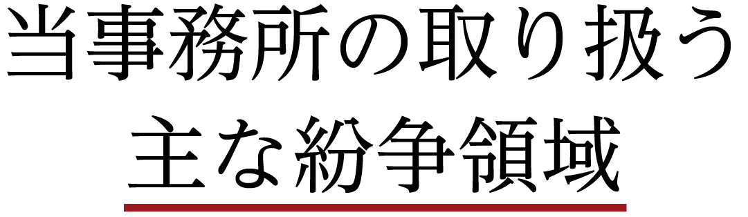 当事務所の取り扱う主な紛争領域
